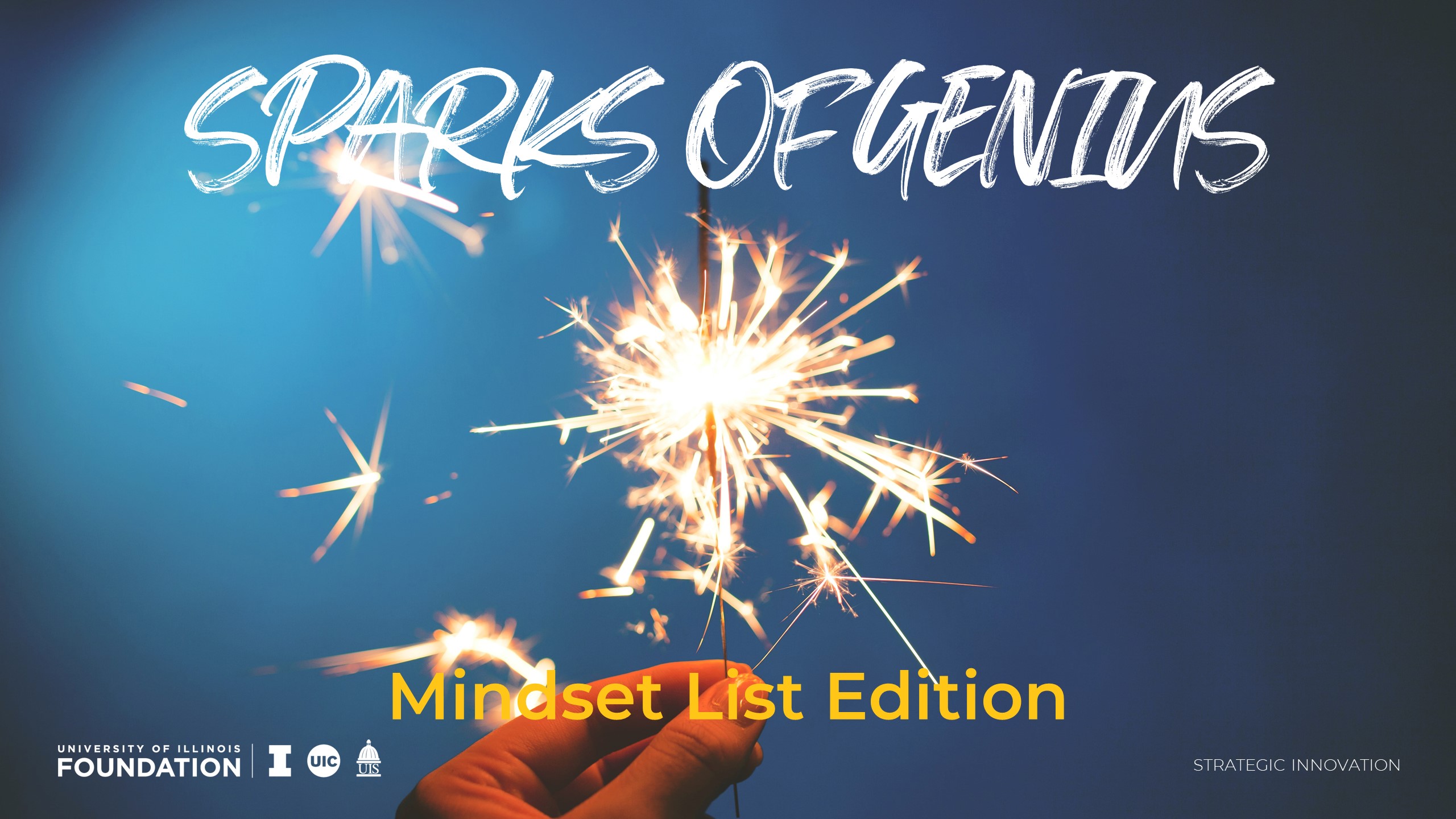 Sparks of Genius Mindset List Edition cover photo with sparkler